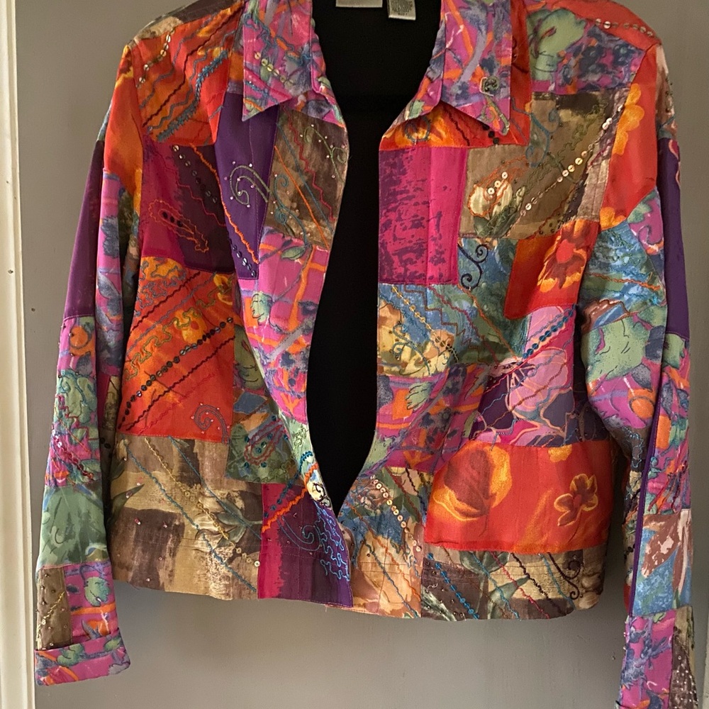Chico's Multicolor Patchwork Blazer - image 1